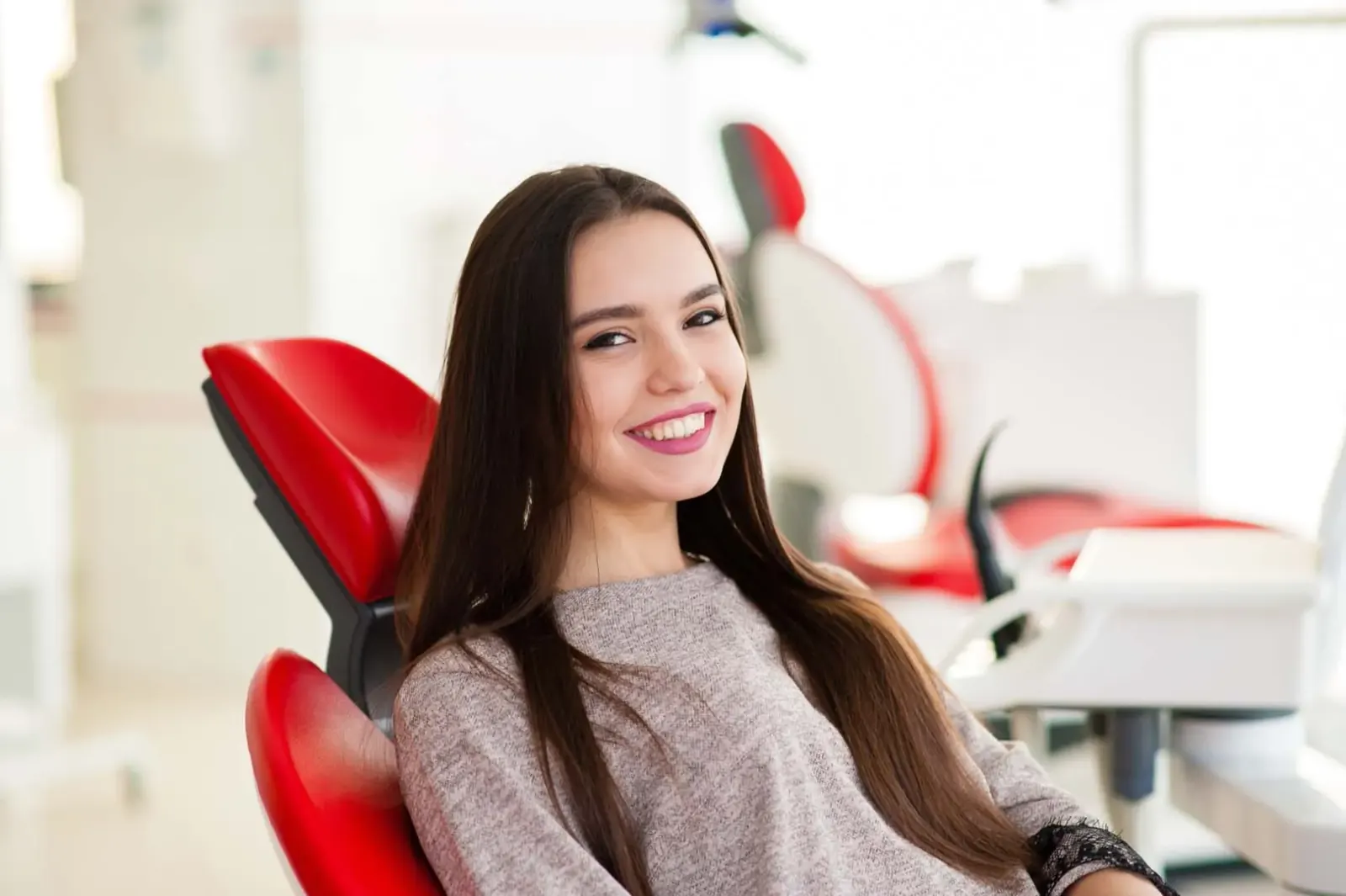 Smiling patient showing healthy, clean smile