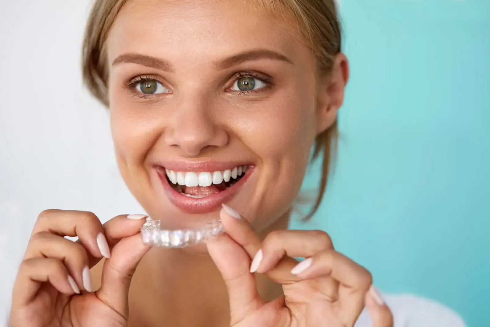 Patient after Invisalign smile aligners